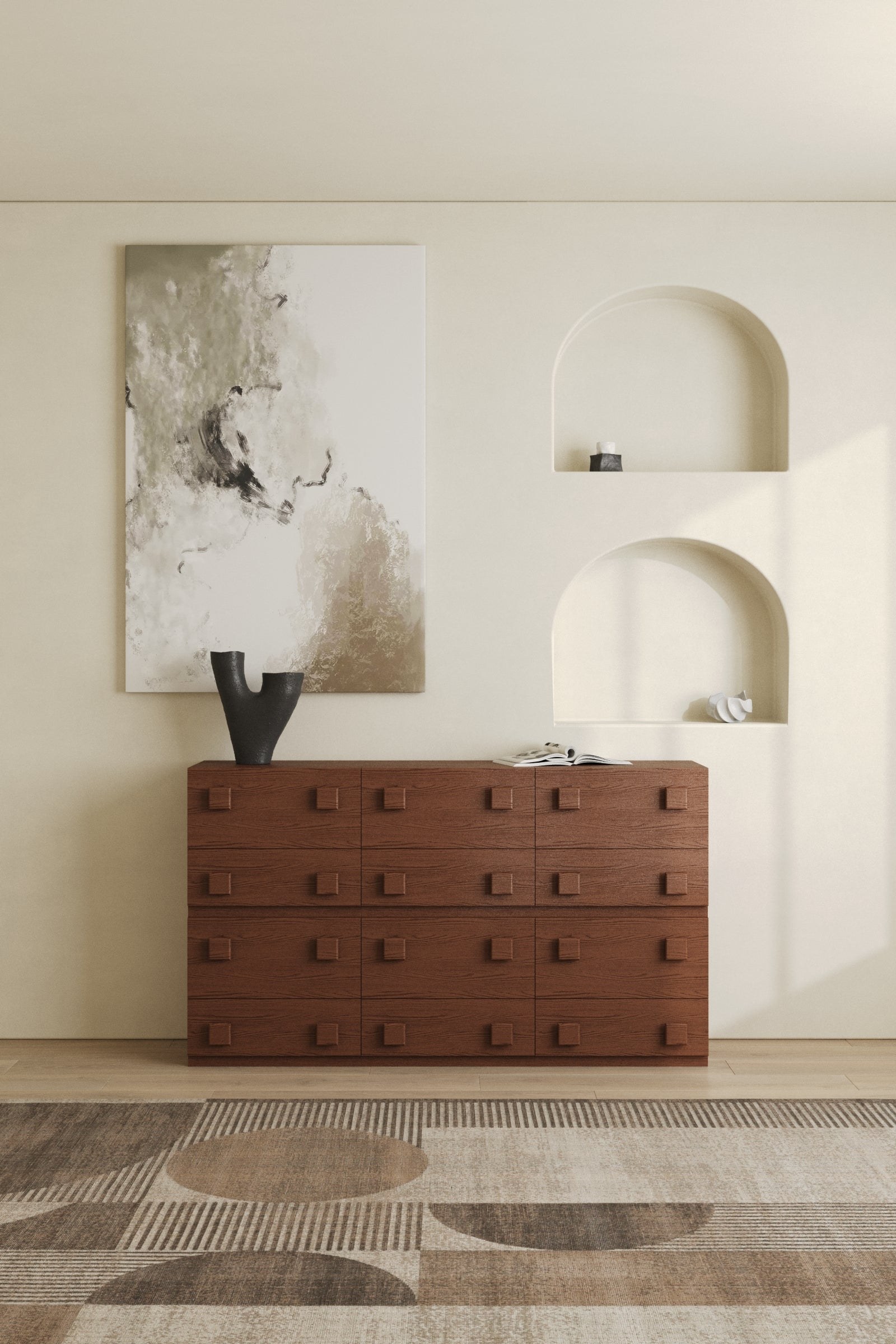Tessera Dark Wood Wide Storage Cabinet