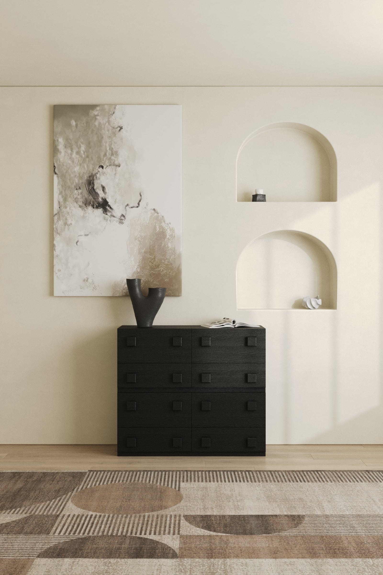 Tessera Black Wood Storage Cabinet