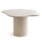 Naurède Off White Microconcrete Irregular Top Dining Table