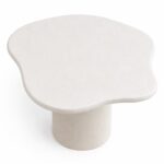 Naurède Off White Microconcrete Irregular Top Dining Table