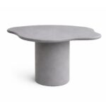 Naurède Ash Grey Microconcrete Irregular Top Dining Table