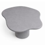 Naurède Ash Grey Microconcrete Irregular Top Dining Table