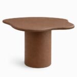 Naurède Mocha Microconcrete Irregular Top Dining Table