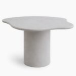 Naurede Light Grey Microconcrete Irregular Top Dining Table