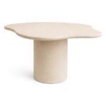 Naurède Light Beige Microconcrete Outdoor Dining Table