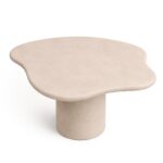 Naurède Light Beige Microconcrete Outdoor Dining Table