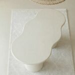 Tereza Light Beige Microconcrete Irregular Top Dining Table