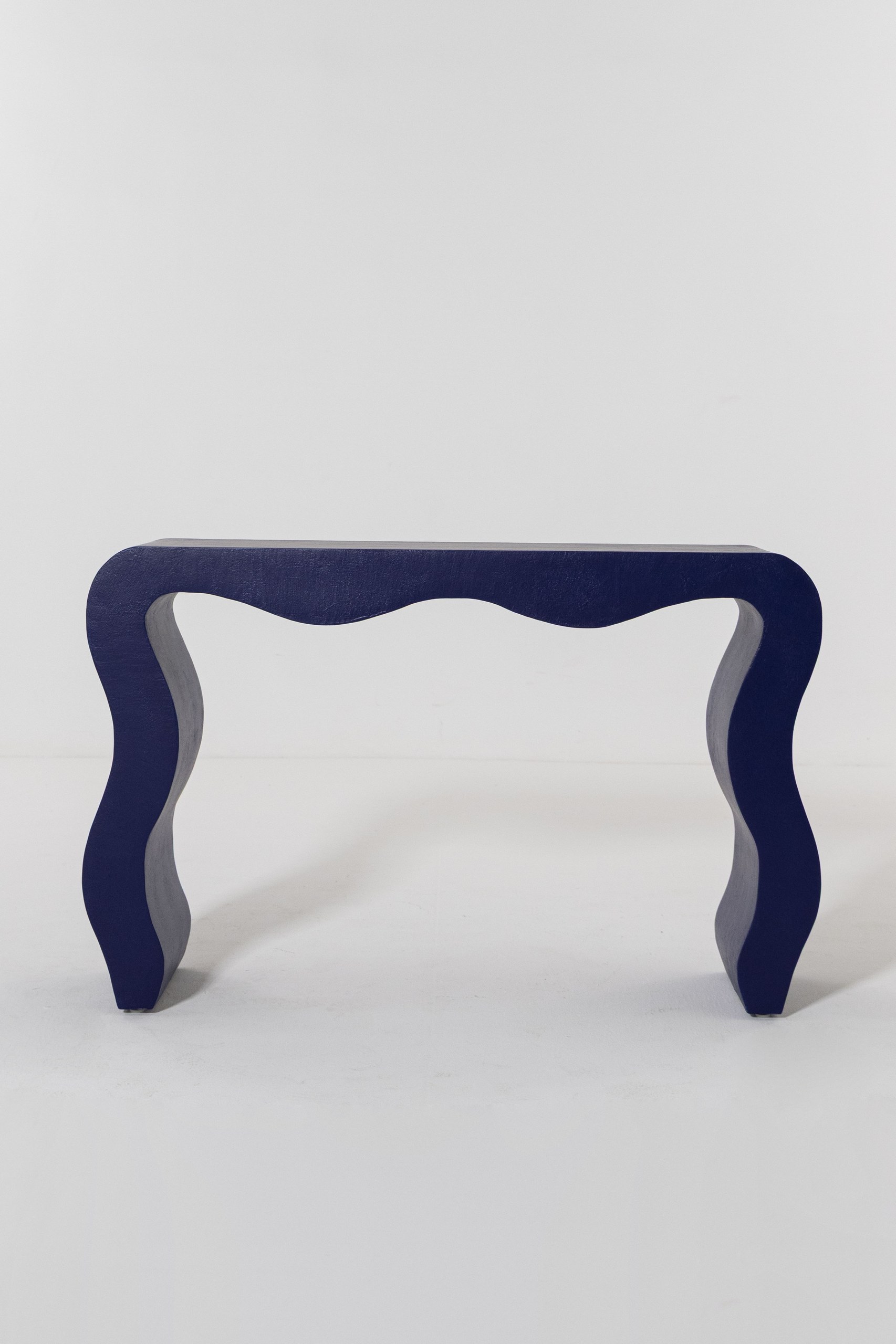 Marelle Blue Wavy Legs Microconcrete Console Table - Image 10