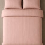 Dusty Mauve Pink Striped Bed Sheet, Duvet Cover & Pillowcase Set