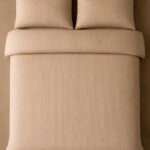 Muted Beige Striped Bed Sheet, Duvet Cover & Pillowcase Set