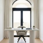 Alara Off White Speckled Microconcrete Desk