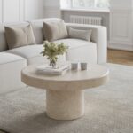 Arezzo Crema Marfil Marble Round Coffee Table