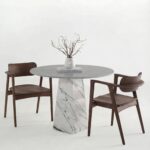 Aseera Bianco Venus Dining Table With Lilac Marble Base