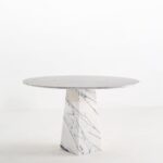 Aseera Bianco Venus Dining Table With Lilac Marble Base