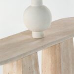 Abriela Beige Travertine Console Table