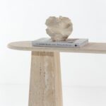 Abriela Beige Travertine Console Table