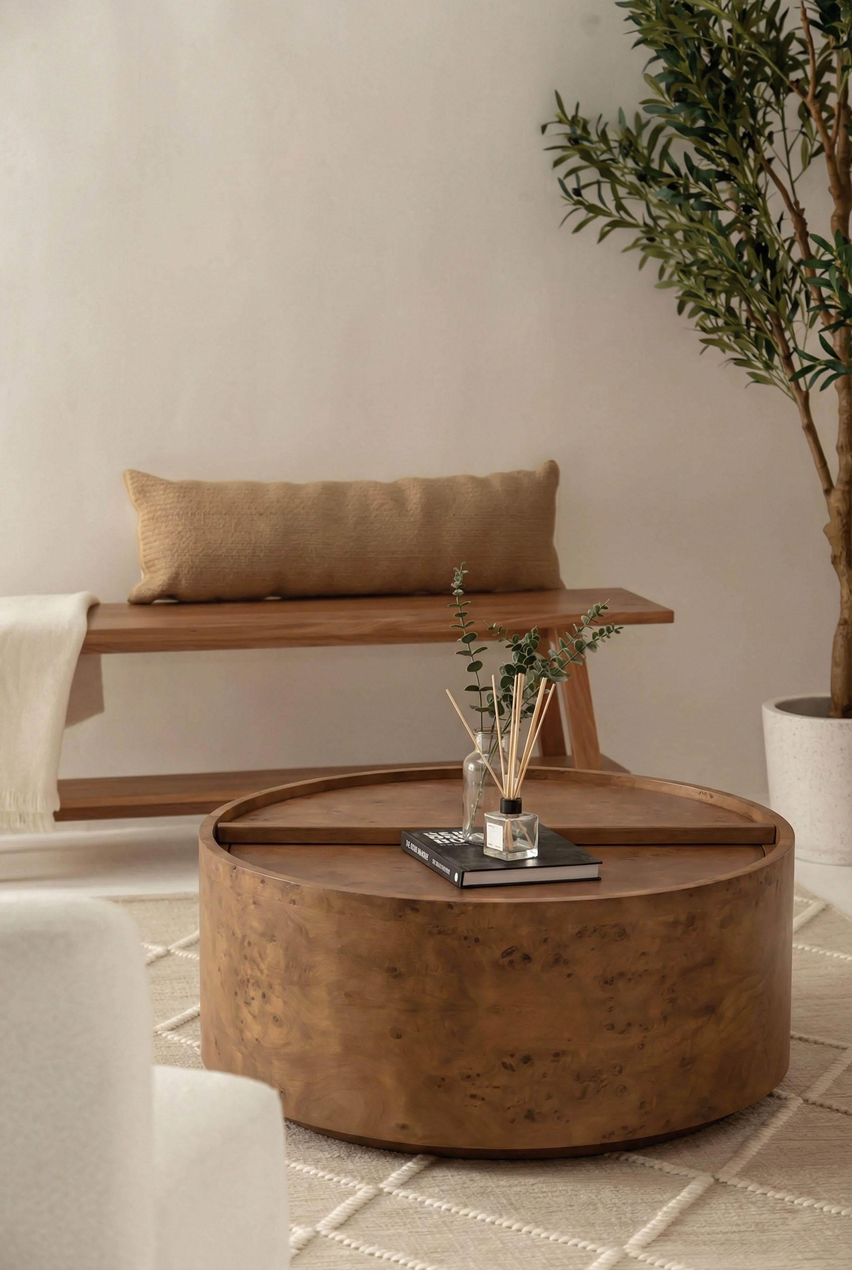 Treviso Dark Wood Storage Coffee Table