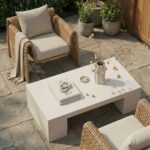 Evora Off White Microconcrete Outdoor Coffee Table