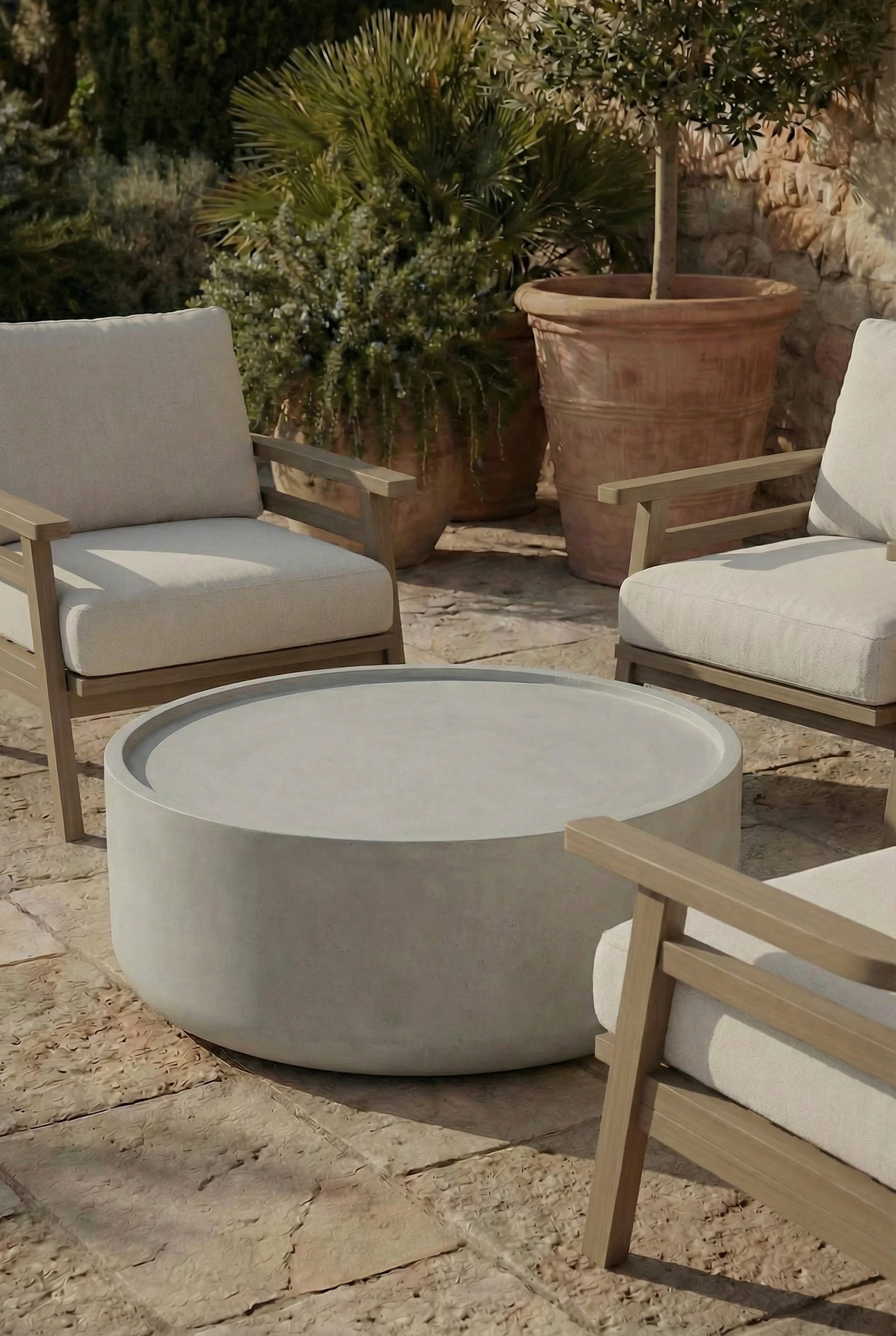 Alto Grey Microconcrete Round Outdoor Coffee Table