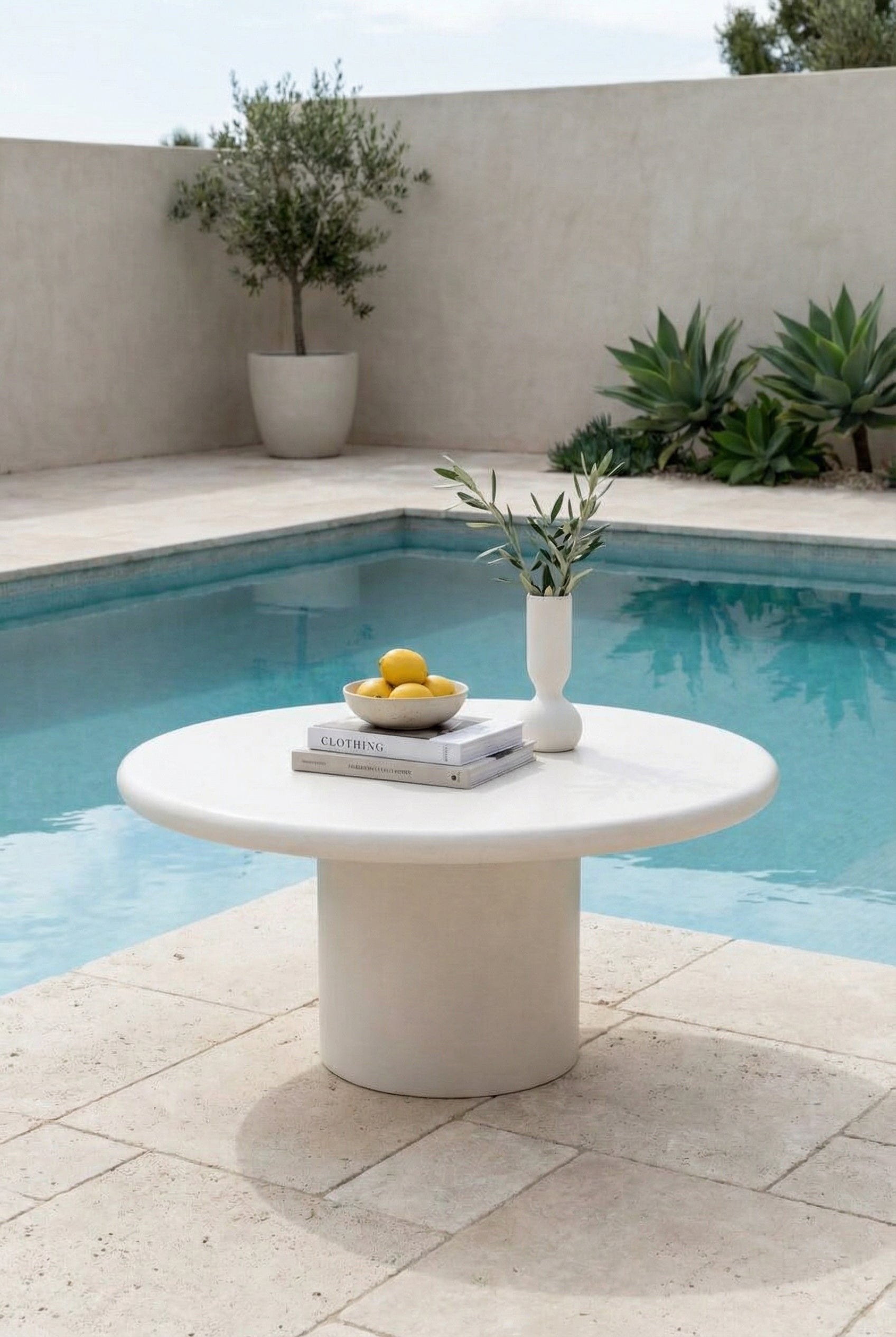Mireille Off White Microconcrete Outdoor Coffee Table
