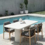 Alara Off White Microconcrete Outdoor Dining Table