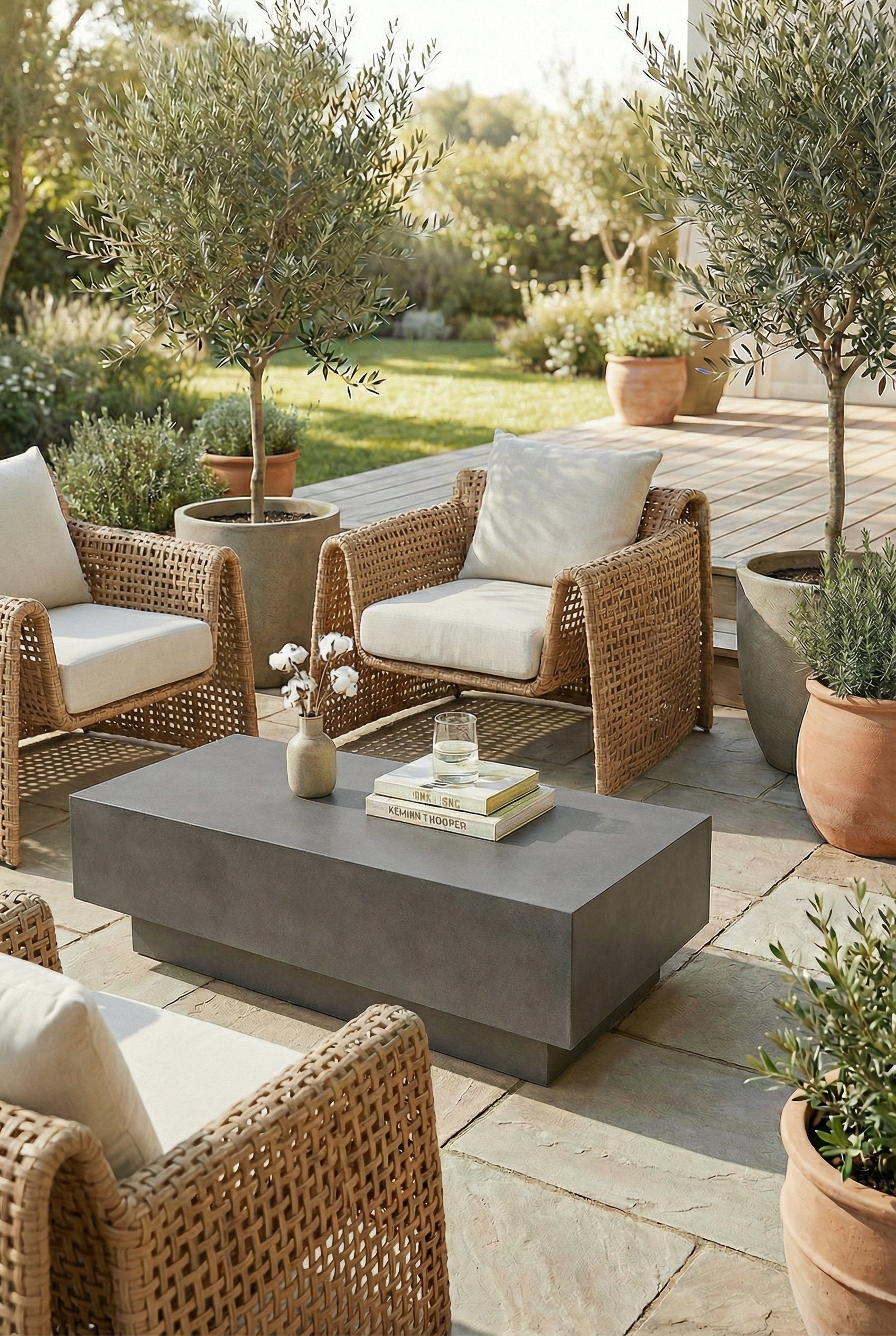 Azalea Midnight Grey Microconcrete Outdoor Coffee Table