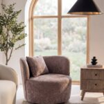 Bronte Cocoa Dust Swivel Sofa Chair