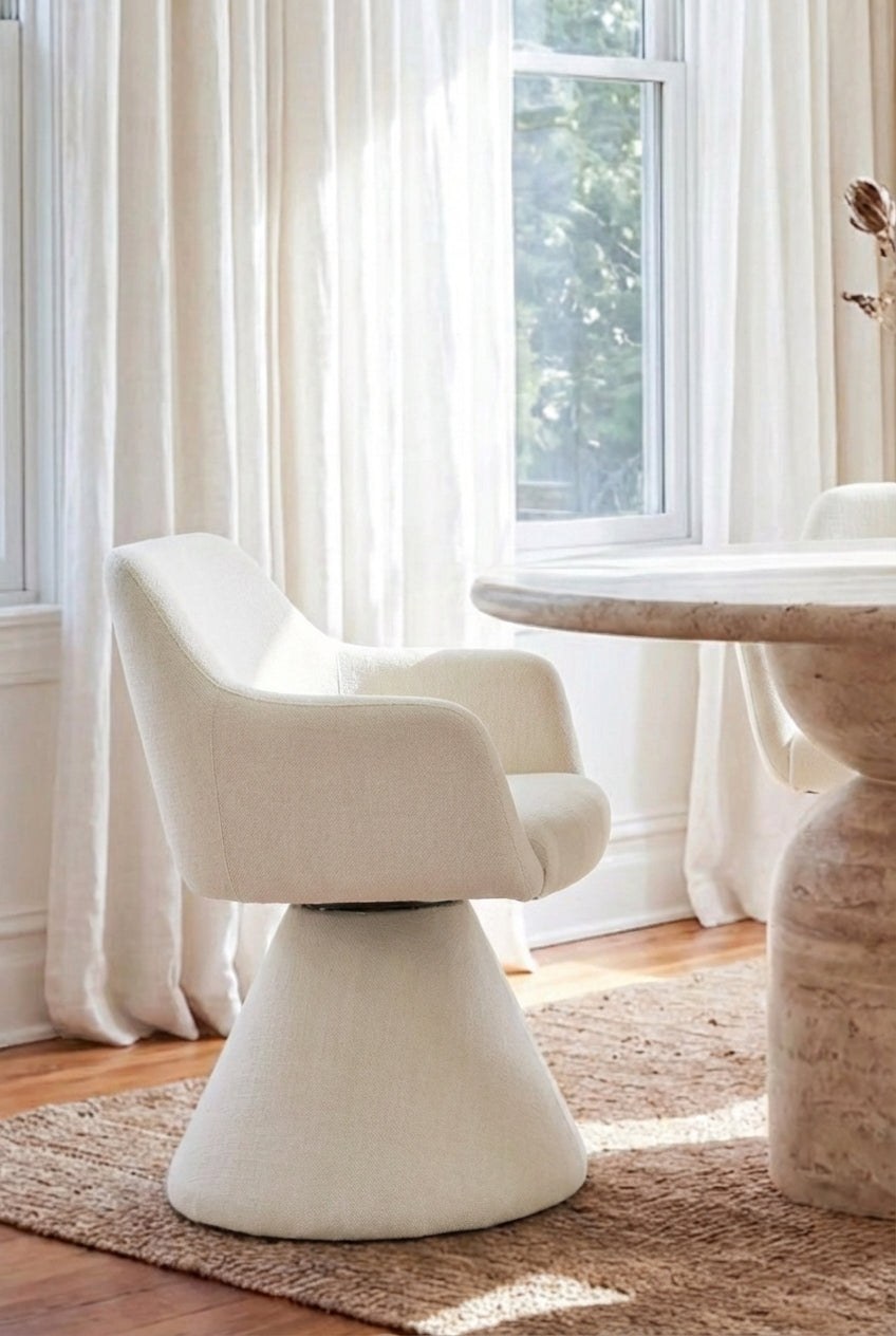 Amaya Beige Swivel Dining Chair