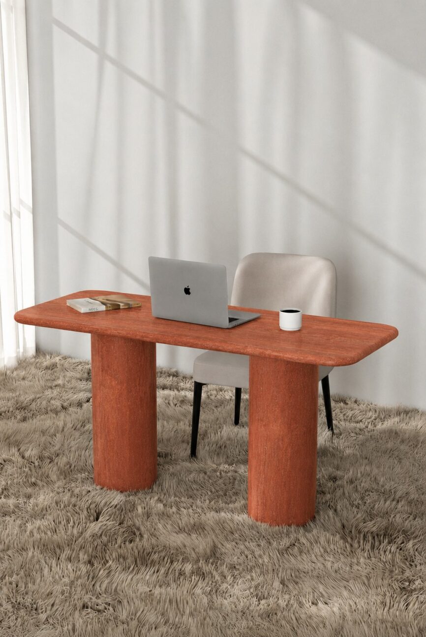 Alara Red Travertine Desk