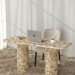 Alara Beige Terrazzo Desk
