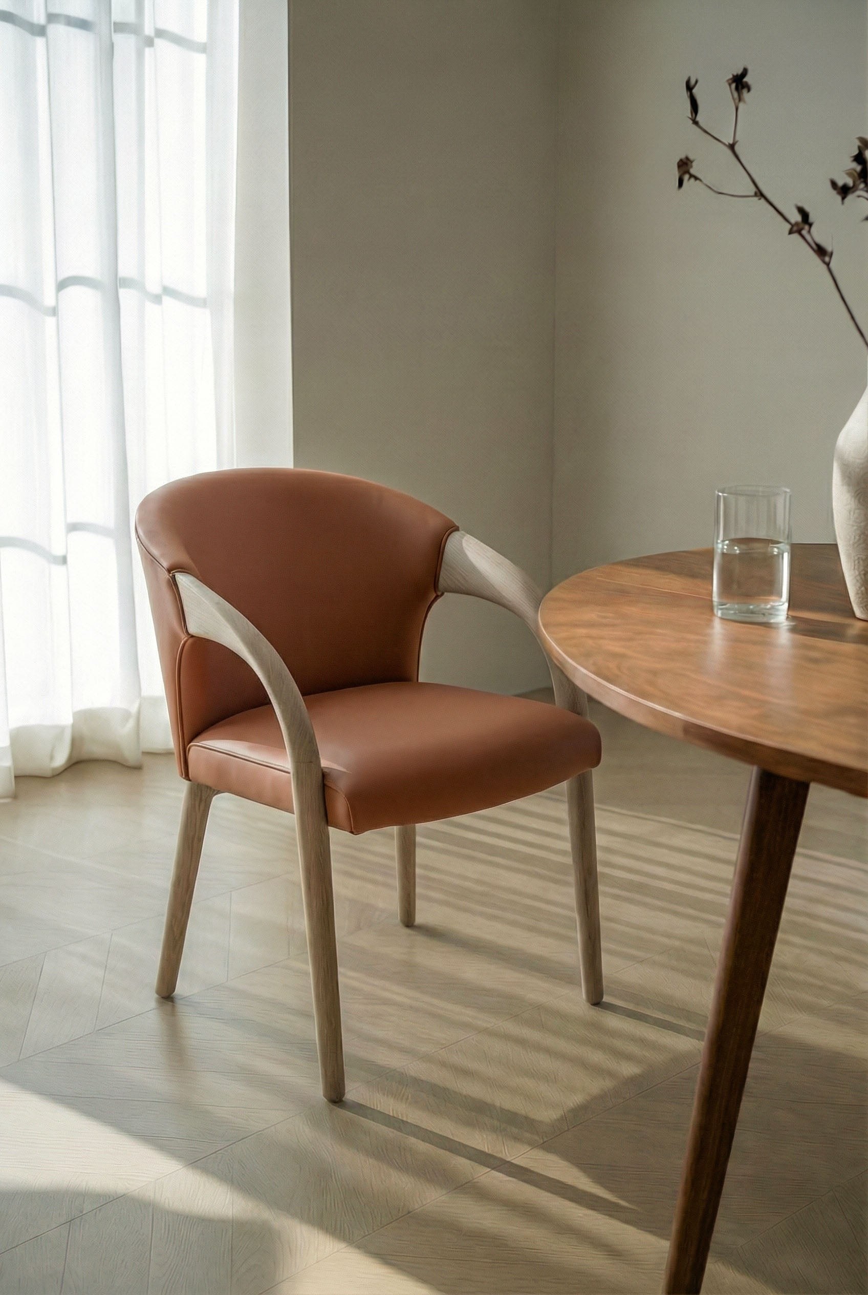 Caldera Orange Wooden Dining Chair