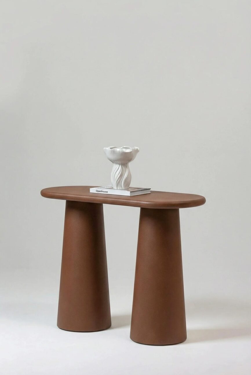 Alessia Mocha Microconcrete Console Table