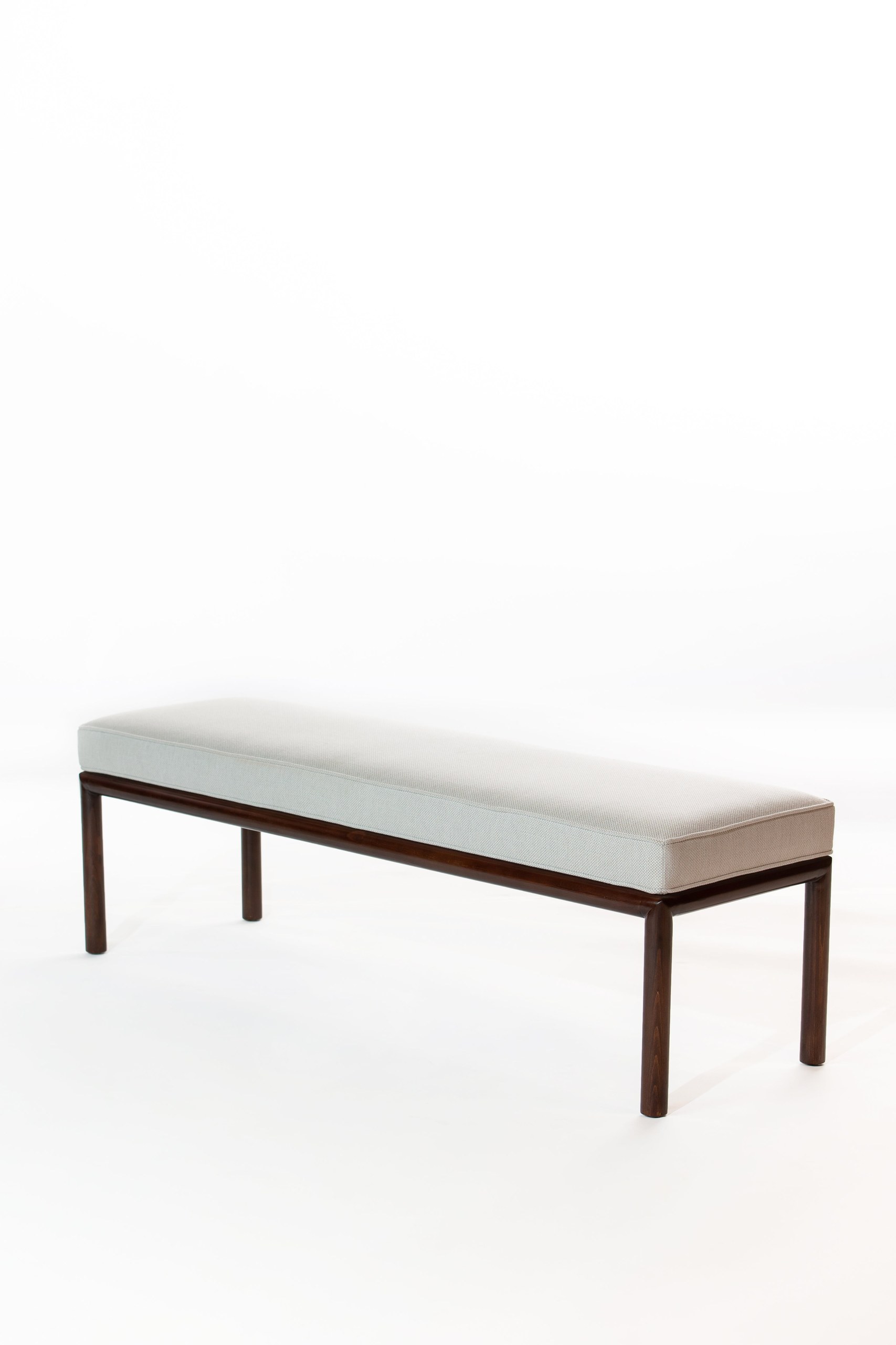 Pamela Pebble Weave Bench With Wooden Legs