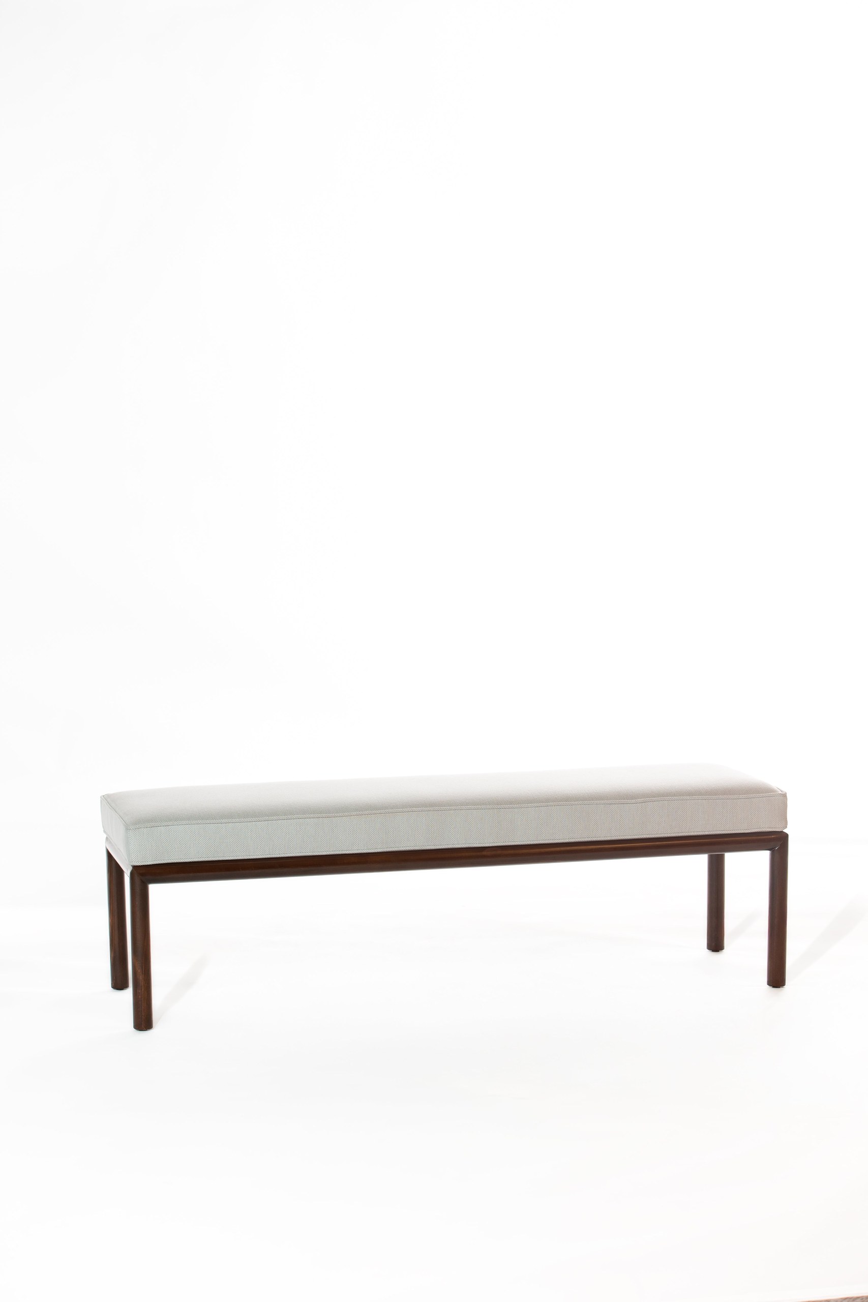 Pamela Pebble Weave Bench With Wooden Legs - Image 4