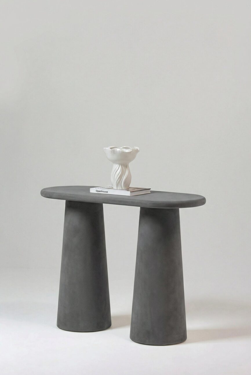 Alessia Ash Grey Microconcrete Console Table