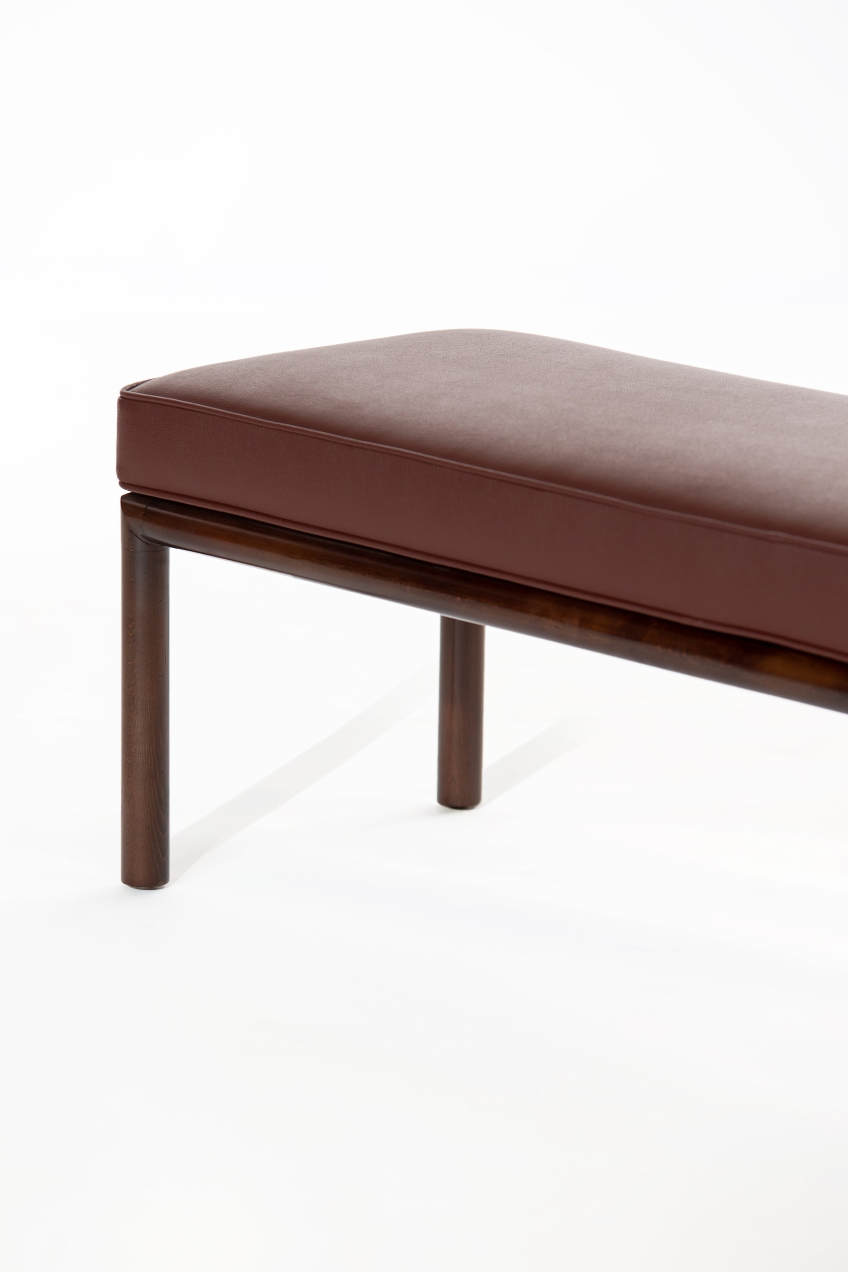 Pamela Saddle Brown Bench With Wooden Legs - Image 2
