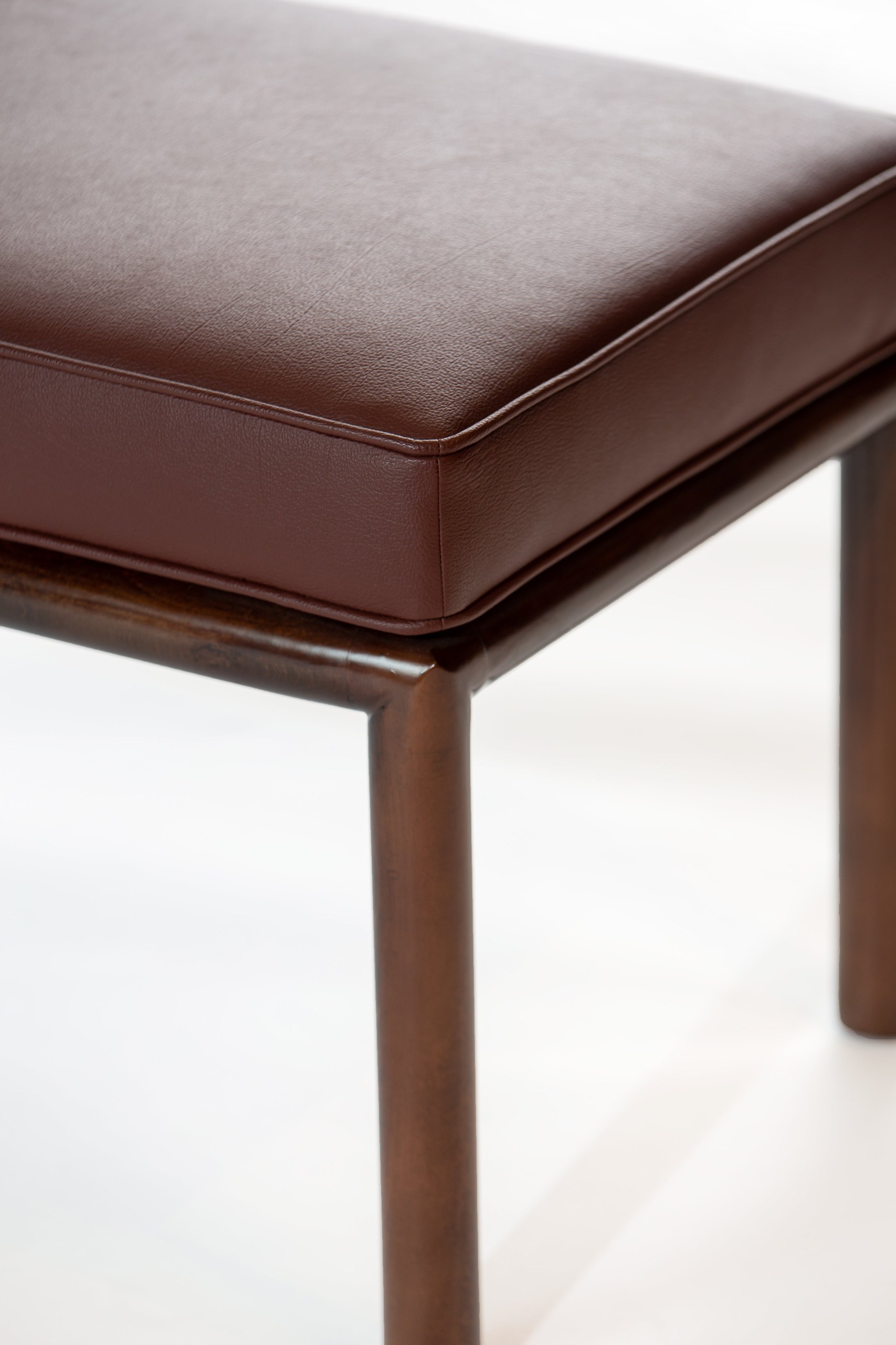 Pamela Saddle Brown Bench With Wooden Legs - Image 3