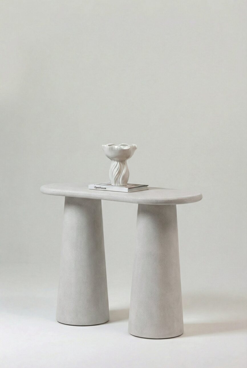 Alessia Light Grey Microconcrete Console Table