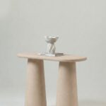 Alessia Light Beige Microconcrete Console Table
