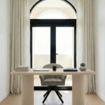 Alara Ivory Cream Microconcrete Desk