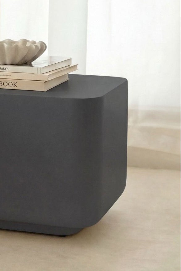 Roche Midnight Grey Microconcrete Side Table - Image 2