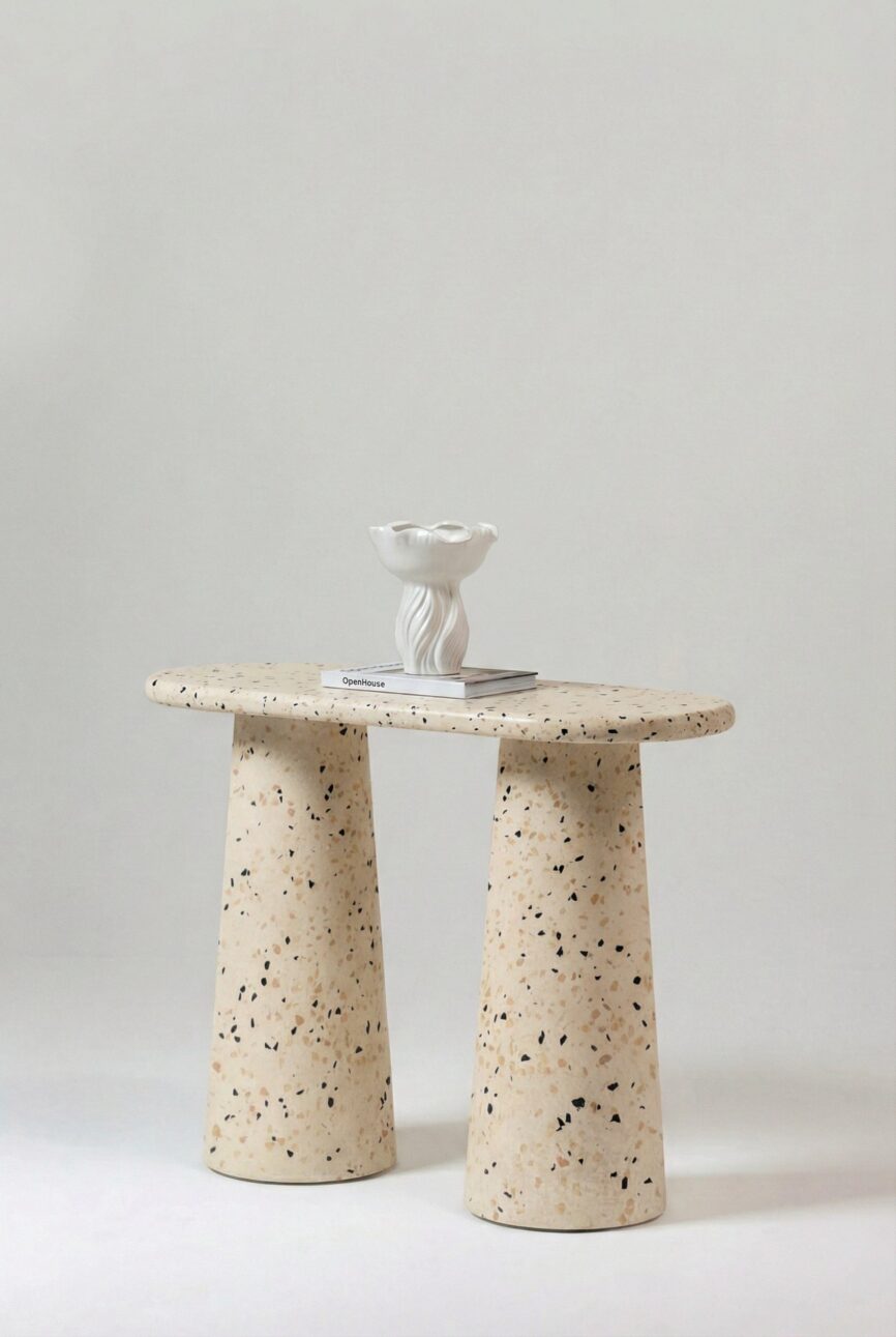 Alessia Venezian Microterrazzo Microconcrete Console Table