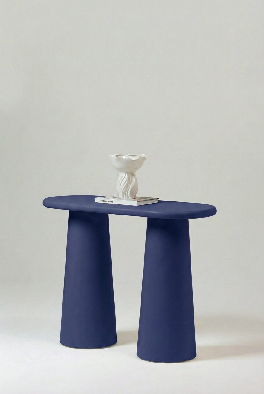 Alessia Cobalt Blue Microconcrete Console Table