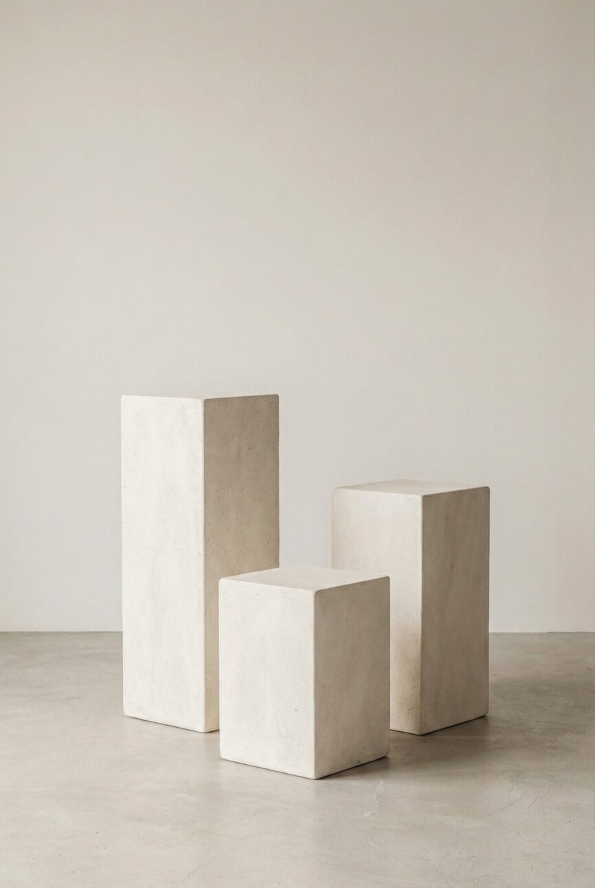 Zelda Off White Microconcrete Plinth