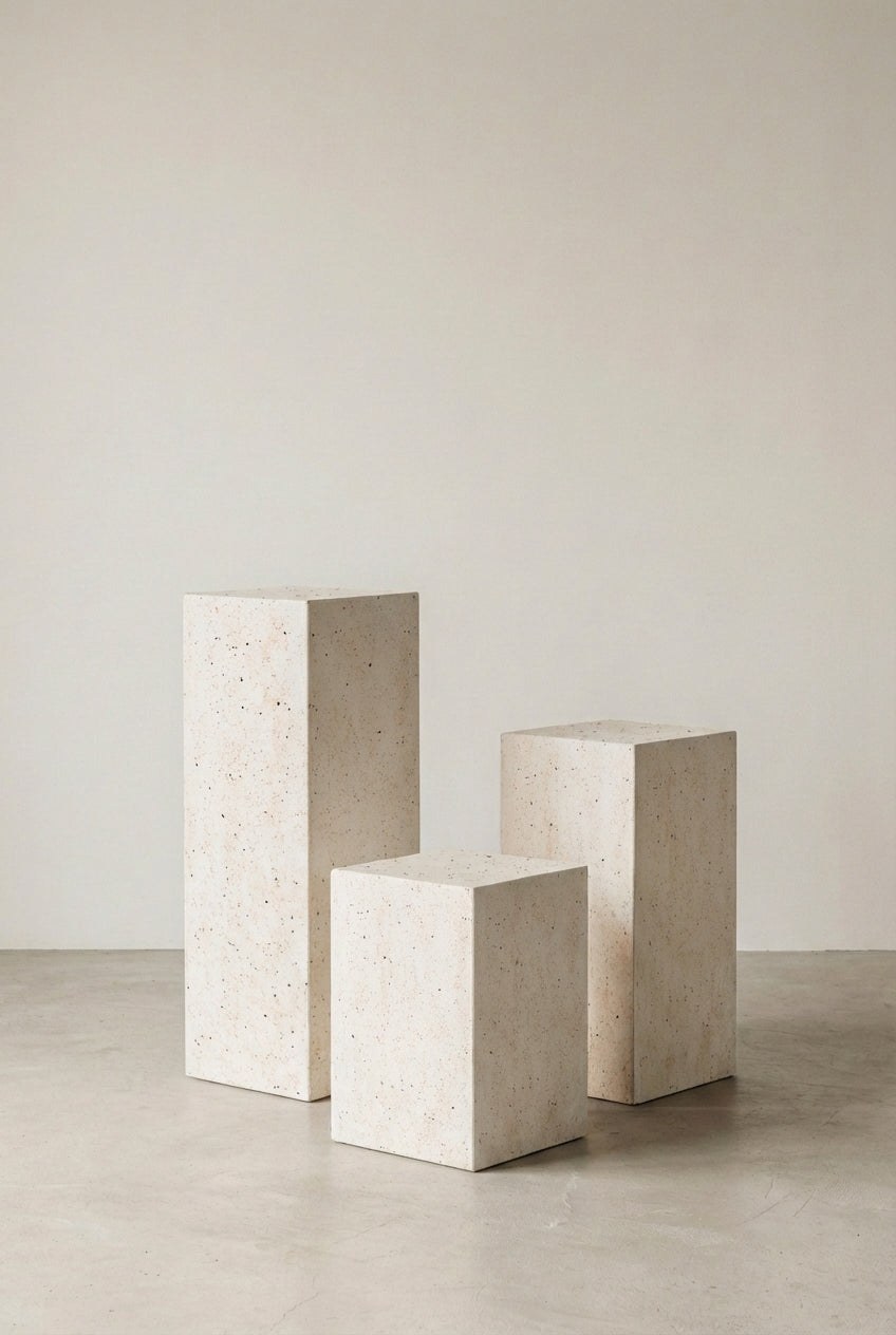 Zelda Off White Speckled Microconcrete Plinth