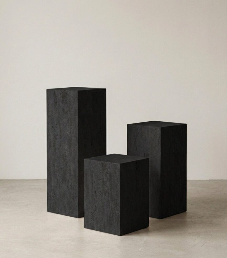 Zelda Black Microconcrete Plinth