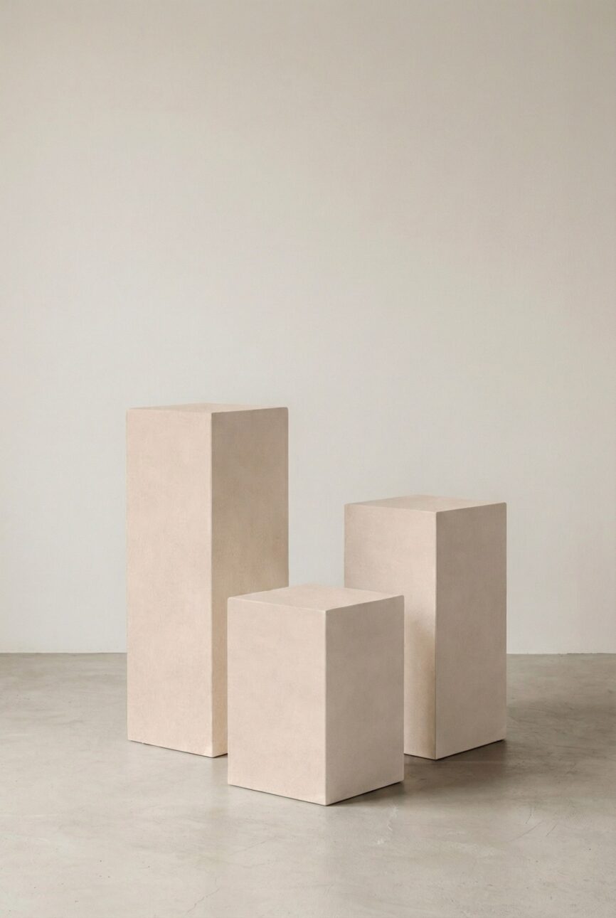 Zelda Light Beige Microconcrete Plinth