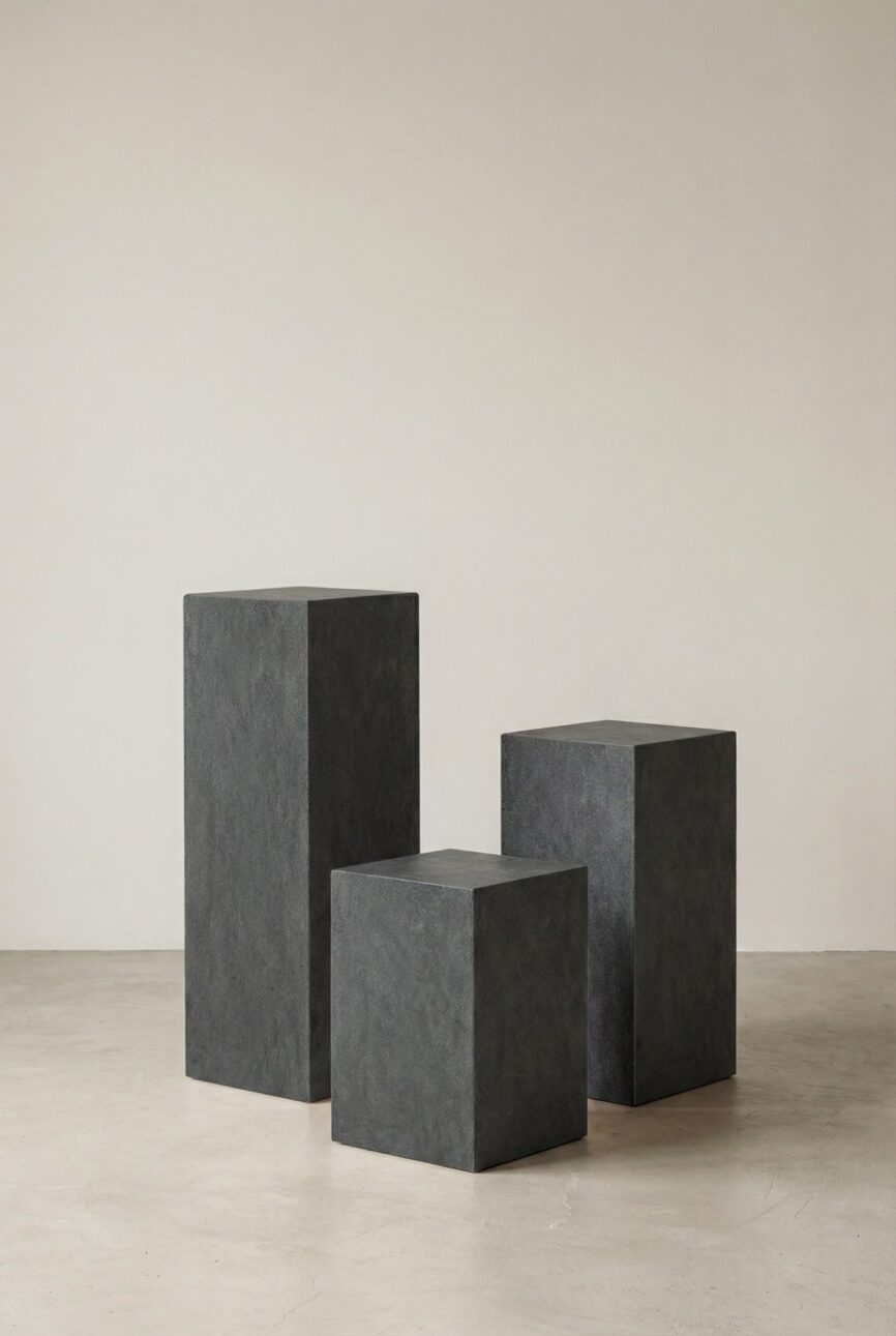Zelda Midnight Grey Microconcrete Plinth