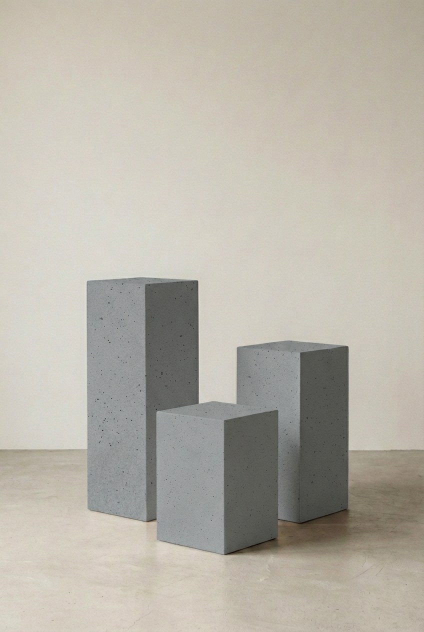 Zelda Grey Speckled Microconcrete Plinth