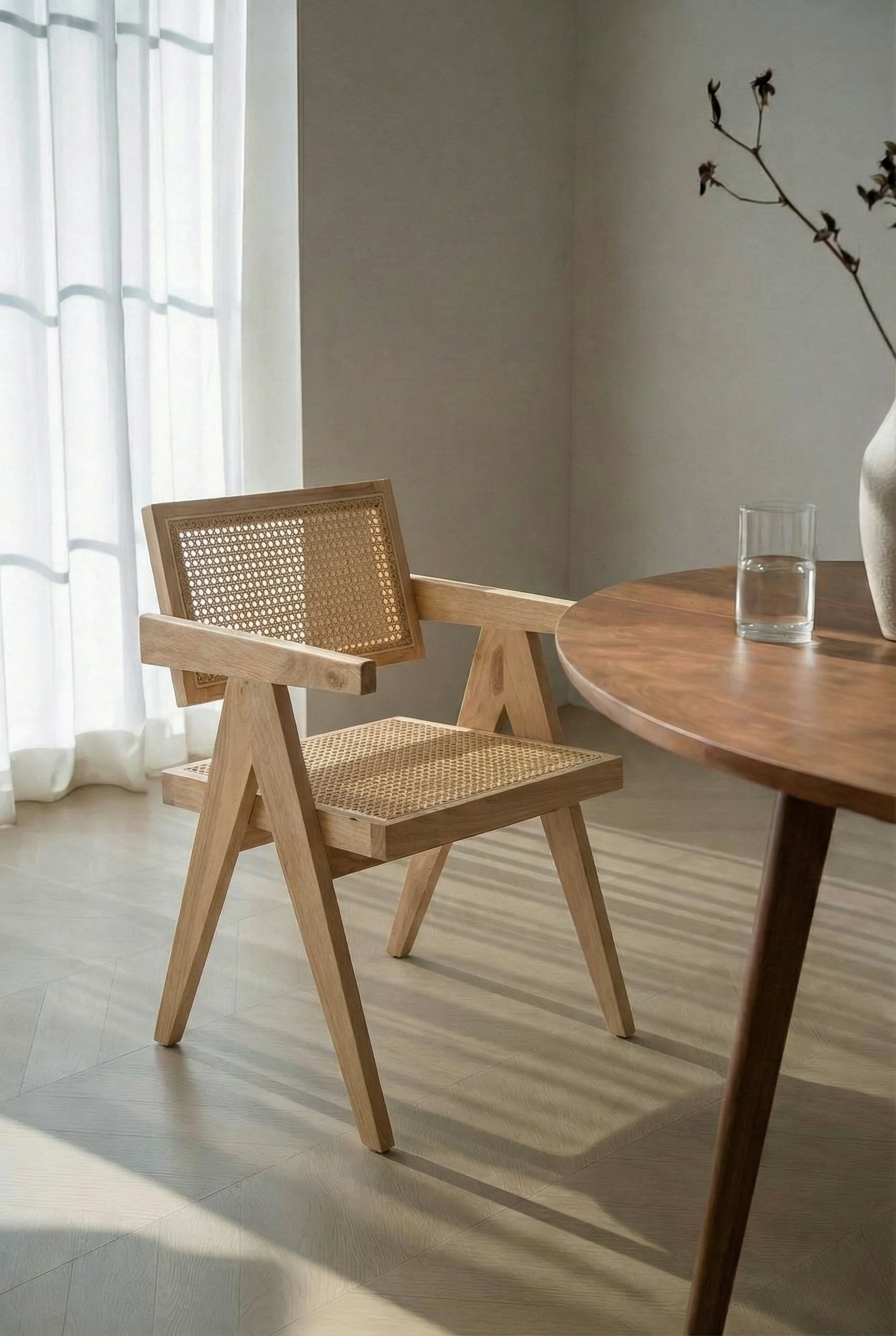 Matilda Light Wood & Rattan Dining Chair
